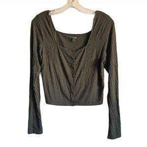 Wild Fable Olive Green Square Neck Crop Top